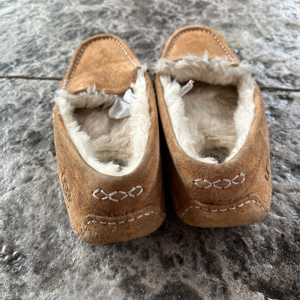 UGG Australia Ansley Chestnut Suede Moccasin Slippers 3312 Womens Size 6 - Picture 6 of 10